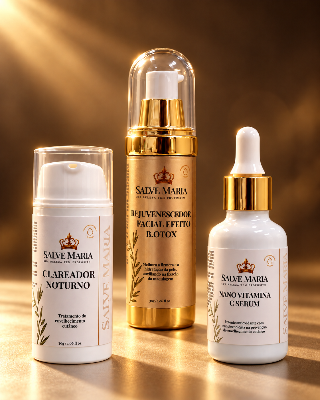 Produtos faciais da Sou Salve Maria